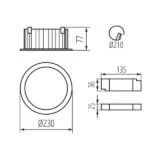 Kanlux 35674 ЛЕД Луна за вграждане TIBERI PRO 220V 40W 4000K IP44