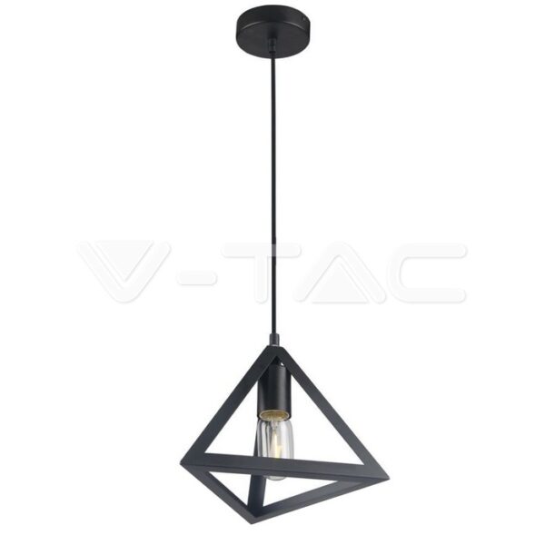 V-TAC VT-3832 Геометричен Пендел Матово Черно Кръг 3D
