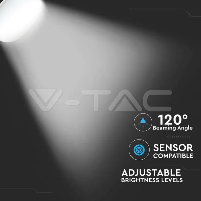 V-TAC VT-40051 25W LED Стенна Лампа Бяла Димираща 3000K