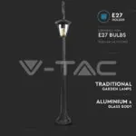 V-TAC VT-7060 Градиснки Лампа 1ХE27 1365мм Черен IP44