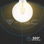 V-TAC VT-7427 LED Крушка 6W Филамент E27 G125 6400K