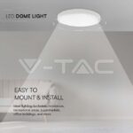 V-TAC VT-76211 30W LED Плафон Кръг Бяла Рамка 3000К IP44