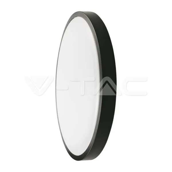 V-TAC VT-7633 18W LED Плафон Кръг Черна Рамка 3000К IP44