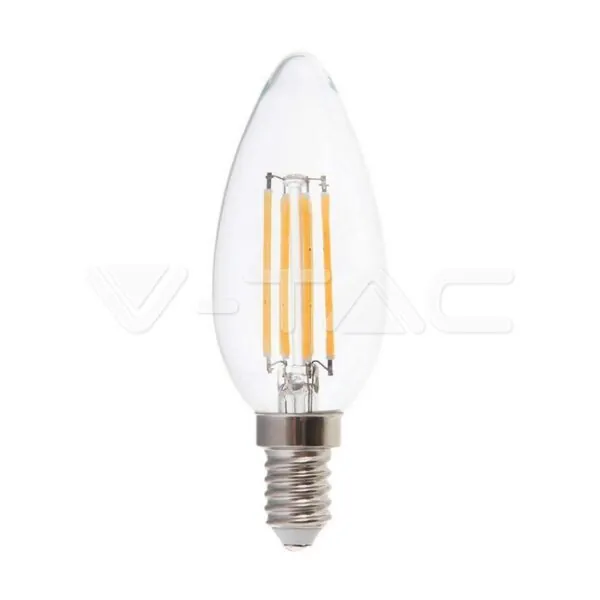 V-TAC VT-7806 LED Крушка 5.5W Филамент E14 Димиращ Кендъл 3000К