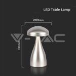 V-TAC VT-7897 LED Настолна Лампа 800mAh Батерия 120x220 3 в 1 Шампанско Тяло
