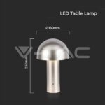V-TAC VT-7937 LED Настолна Лампа 1800mAh Батерия 150x250 3 в 1 Шампанско Тяло
