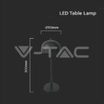V-TAC VT-7985 LED Настолна Лампа 1800mAh Батерия 115x300 3 в 1 Черно Тяло