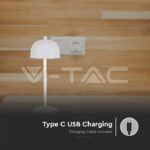V-TAC VT-7986 LED Настолна Лампа 1800mAh Батерия 115x300 3 в 1 Бяло Тяло
