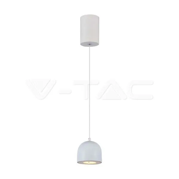V-TAC VT-7993 8.5W LED Висяща Лампа Φ100 Бяло Тяло 3000K