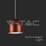 V-TAC VT-7994 8.5W LED Висяща Лампа Φ100 Кафяво Тяло 3000K