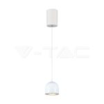 V-TAC VT-7996 8.5W LED Висяща Лампа Φ100 Регулируемо Въже Touch On/Off Бяло Тяло 3000K