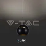 V-TAC VT-7998 8.5W LED Висяща Лампа Φ180 Черно Тяло 3000K