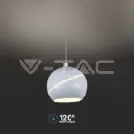 V-TAC VT-7999 8.5W LED Висяща Лампа Φ180 Бяло Тяло 3000K