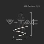 V-TAC VT-8017 32W LED Висяща Декоративна Лампа 600*400*200 Черно Тяло 3000K