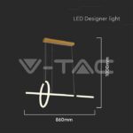 V-TAC VT-8022 16W LED Висяща Декоративна Лампа 860*300 Черно Тяло 3000K