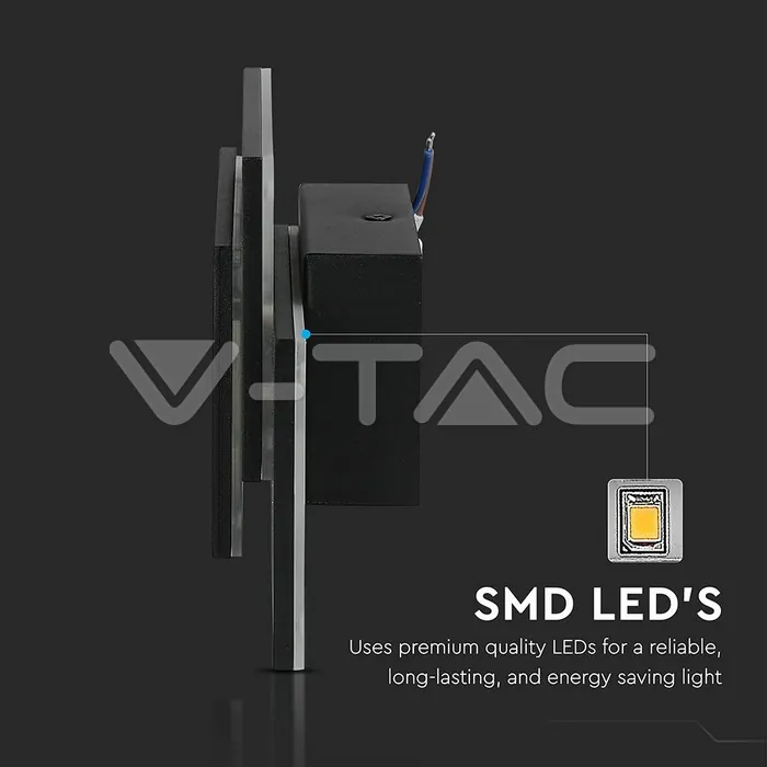 V-TAC VT-8205 12W LED Стенна Лампа Черно Тяло IP20 Неутрално Бяла Светлина