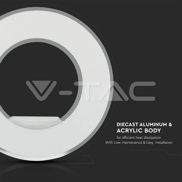 V-TAC VT-8225 9W Стенна Лампа Бяло Тяло Топло Бяла Светлина
