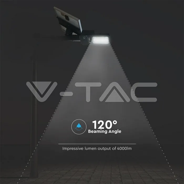 V-TAC VT-95509 50W Улична Лампа Соларна 6000К