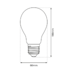 Milagro EKZF8012 LED Филамент крушка 8W A60 E27 2700K