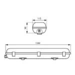 Vivalux VIV003741 Индустриално осветително тяло JEX PC BASE 224 LED 1500 mm 2хG13