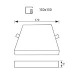 Vivalux VIV004284 LED панел QUADRA LED 24W 2400lm бял 4000K