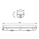 Vivalux VIV003739 Индустриално осветително тяло JEX PC BASE 222 LED 1200 mm 2хG13