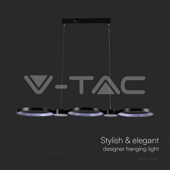 V-TAC VT-10044 LED Осветител 38W Висящ (95*100CM) Черен 3000K