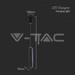 V-TAC VT-10075 13W LED Висяща Лампа 40CM 4000K Черно Тяло