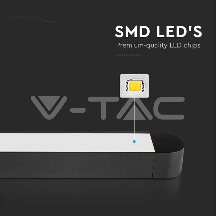 V-TAC VT-10247 18W LED Магнитен Линеен Осветител 6400K Черно Тяло