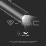 V-TAC VT-10252 10W LED Магнитен Осветител Прожектор 3000K Черно Тяло