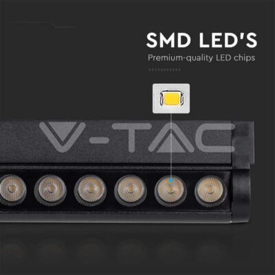 V-TAC VT-10258 5W LED Магнитен Линеен Спот Регулируем 3000K Черно Тяло