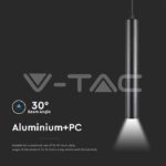 V-TAC VT-10263 14W LED Магнитен Осветител Висящ 4000K Черно Тяло