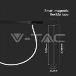 V-TAC VT-10276 24W LED Smart Магнитен Релсов Усветител Гъвкав 2M CCT: 3IN1 Димиращ Черно Тяло