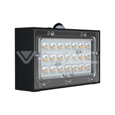 V-TAC VT-10305 3W LED Соларна Стенна Лампа със Сензор 4000K+3000K Черна