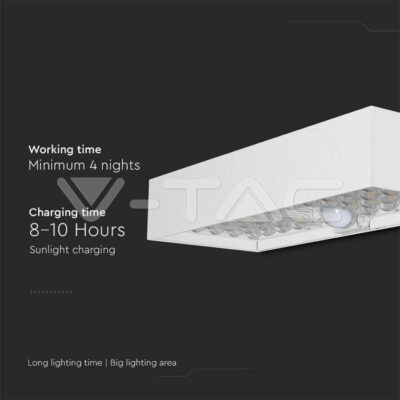 V-TAC VT-10308 6W LED Соларна Лампа Бяла Батерия 4000К