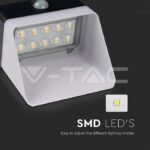 V-TAC VT-10309 2W LED Соларна Стенна Лампа със Сензор 4000K Черно-Бяла