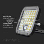 V-TAC VT-10314 10W LED Соларен Прожектор LiFePo Батерия 3.7V Черен 4000K