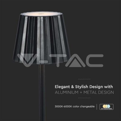 V-TAC VT-10325 1.5W LED Настолна Лампа Черна 3in1