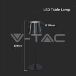 V-TAC VT-10325 1.5W LED Настолна Лампа Черна 3in1