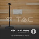 V-TAC VT-10328 3W Led Настолна Лампа Черна 3 в 1