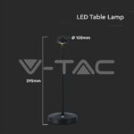 V-TAC VT-10328 3W Led Настолна Лампа Черна 3 в 1