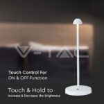 V-TAC VT-10329 3W Led Настолна Лампа Бяла 3 в 1