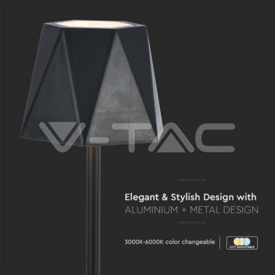 V-TAC VT-10330 1.5W LED Настолна Лампа Черна 3in1