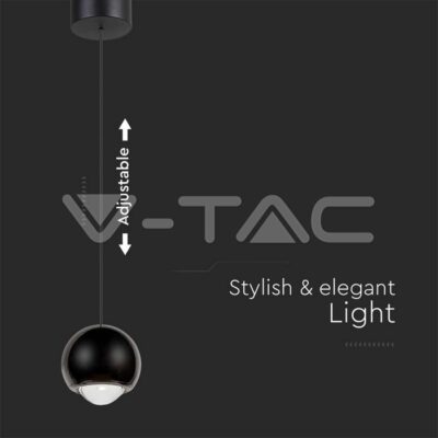 V-TAC VT-10341 5W LED Висяща Лампа Черно Тяло 3000K