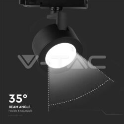 V-TAC VT-10371 30W LED Прожектор Релсов Монтаж Черно Тяло 3в1