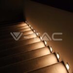 V-TAC VT-10376 3W LED Осветител За Стъпала Бял Квадрат 3000K