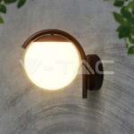 V-TAC VT-10420 E27 Стенен Аплик Черна Сфера PC Опал IP44