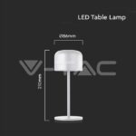 V-TAC VT-10449 LED Настолна Лампа 2200mAH Батерия D86*H210mm Черно Тяло IP54 3000K+6000K