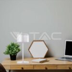 V-TAC VT-10449 LED Настолна Лампа 2200mAH Батерия D86*H210mm Черно Тяло IP54 3000K+6000K