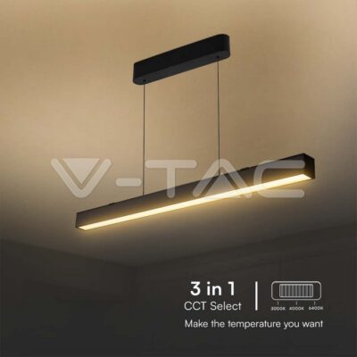 V-TAC VT-10468 40W LED Linear Hanging Suspension Light : Up & Down System 3IN1 Black Body